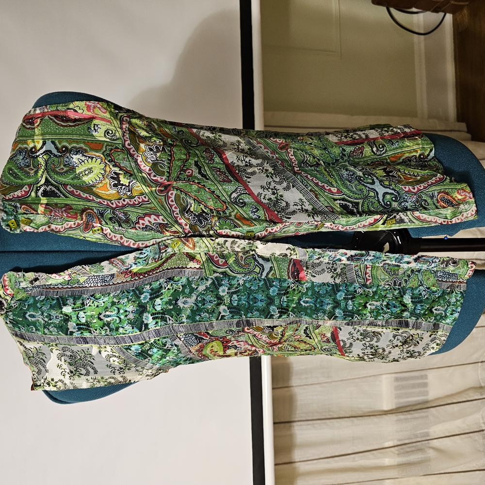 Colorful Paisley Silk Print Blouse Handmade